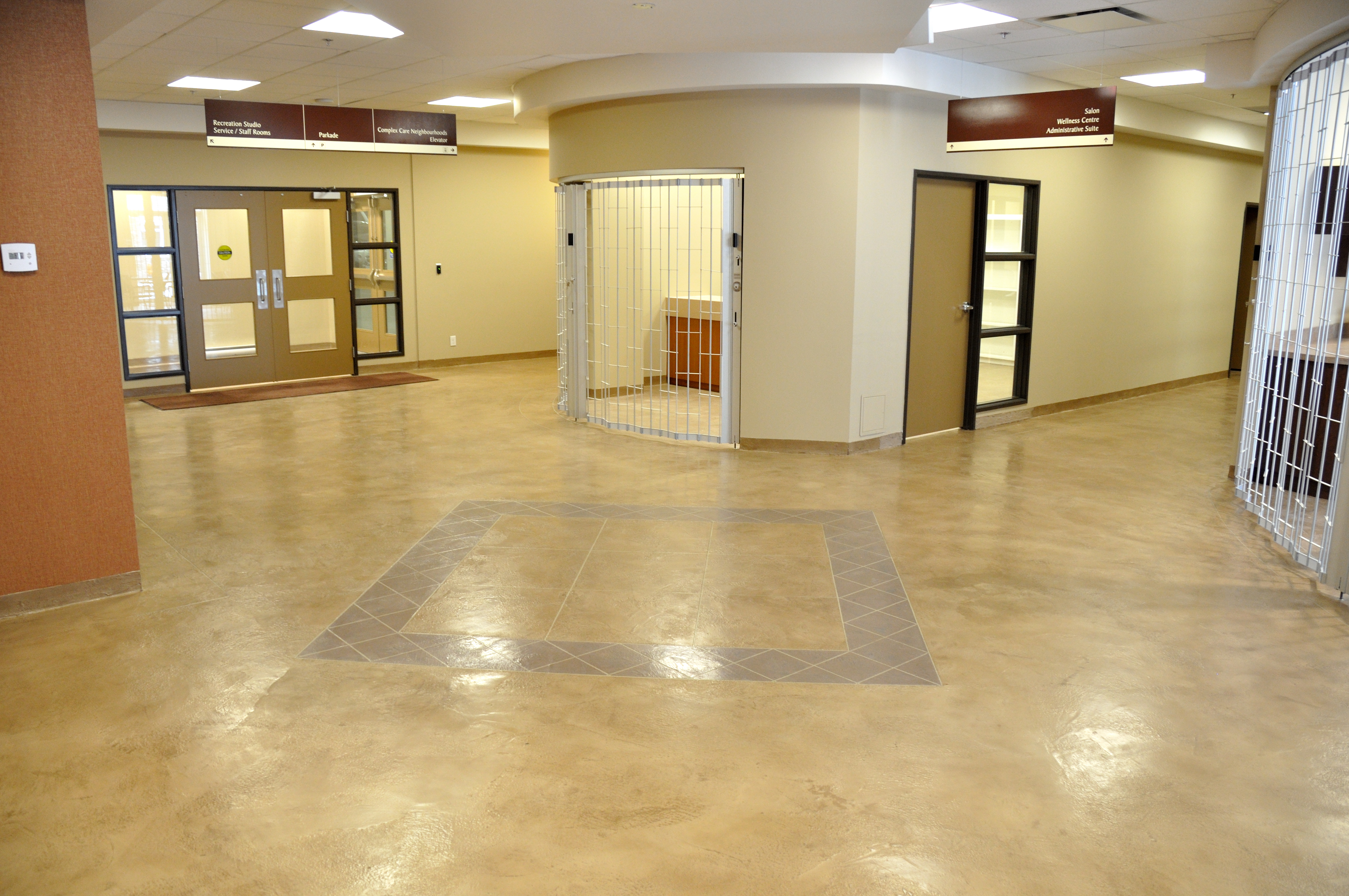 StoneCraft industrial flooring in care facility common area